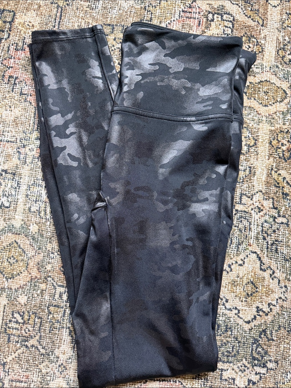 SPANX Black Camo High-Waist Leggings